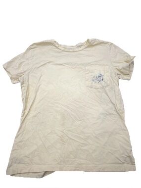 Victoria's Secret PINK Butter Yellow Crew Neck  Pocket T-Shirt L Women’s Sunset
